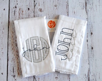 personalized burp cloths boy