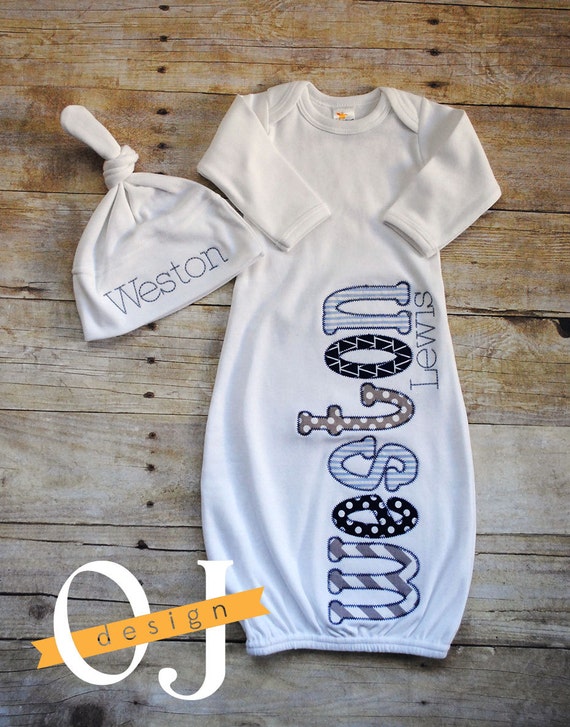 baby boy gowns with name