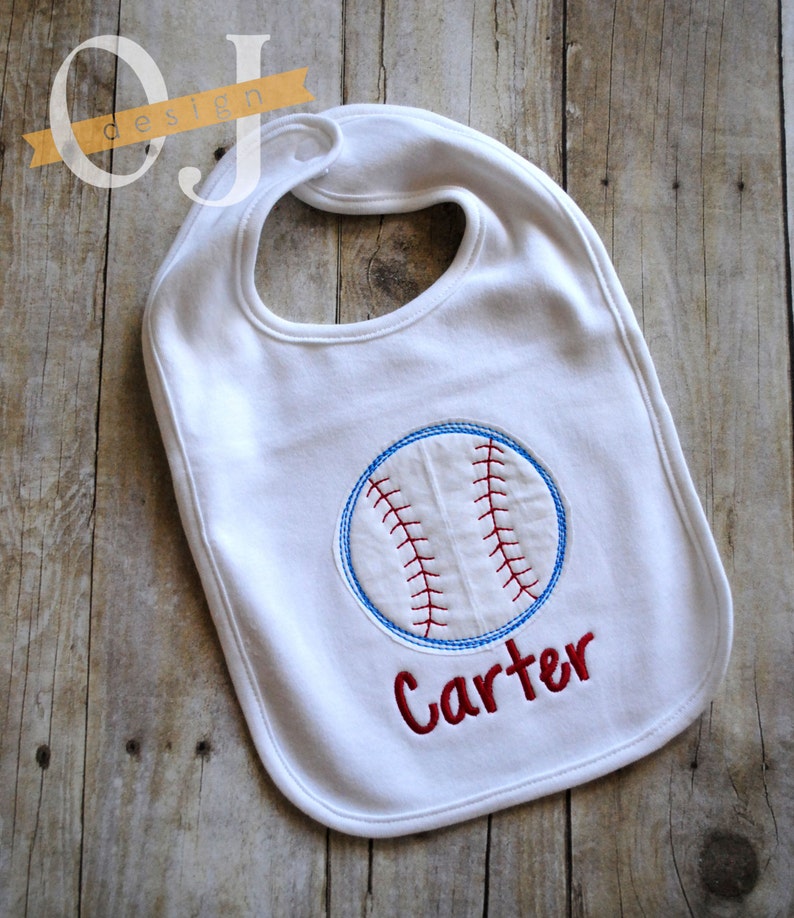 Personalized Baby Boy Baseball Name Bib and Burp Cloth Gift Etsy