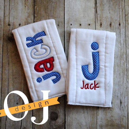Personalized Baby Boy Gown Hat and Burp Cloth Set Newborn Etsy