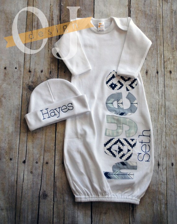Personalized Name Baby Boy Aztec Arrow Newborn Hospital Set Etsy