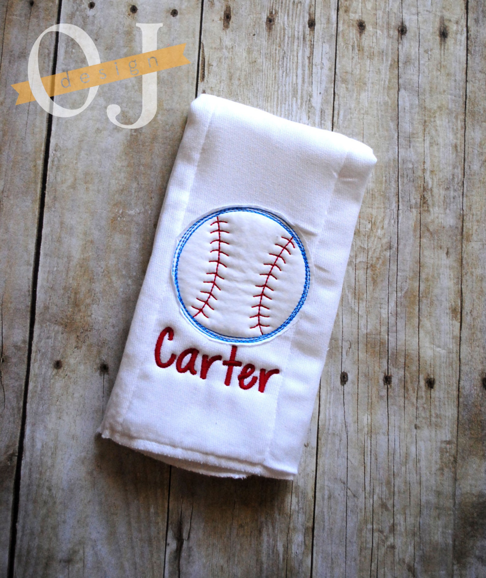 Personalized Baby Boy Baseball Name Bib and Burp Cloth Gift Etsy