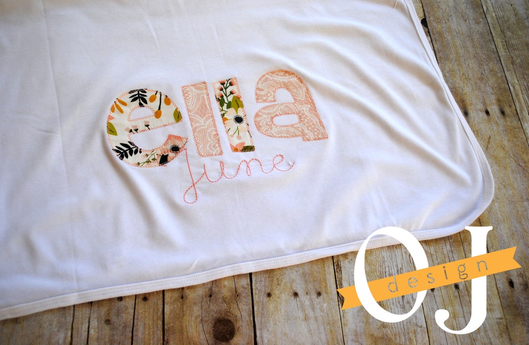 Personalized Baby Name Receiving Blanket Name Baby Blanket Etsy