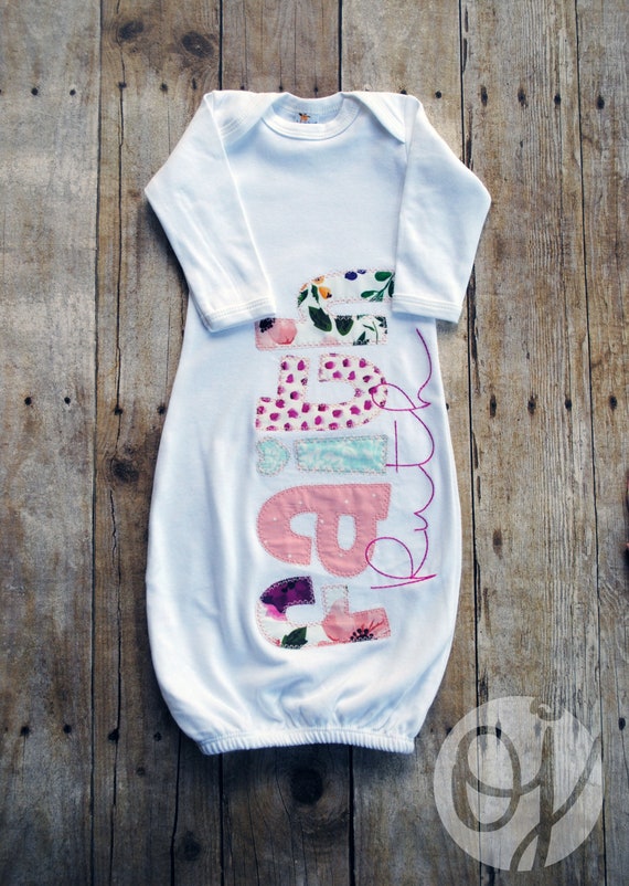 personalized newborn gown