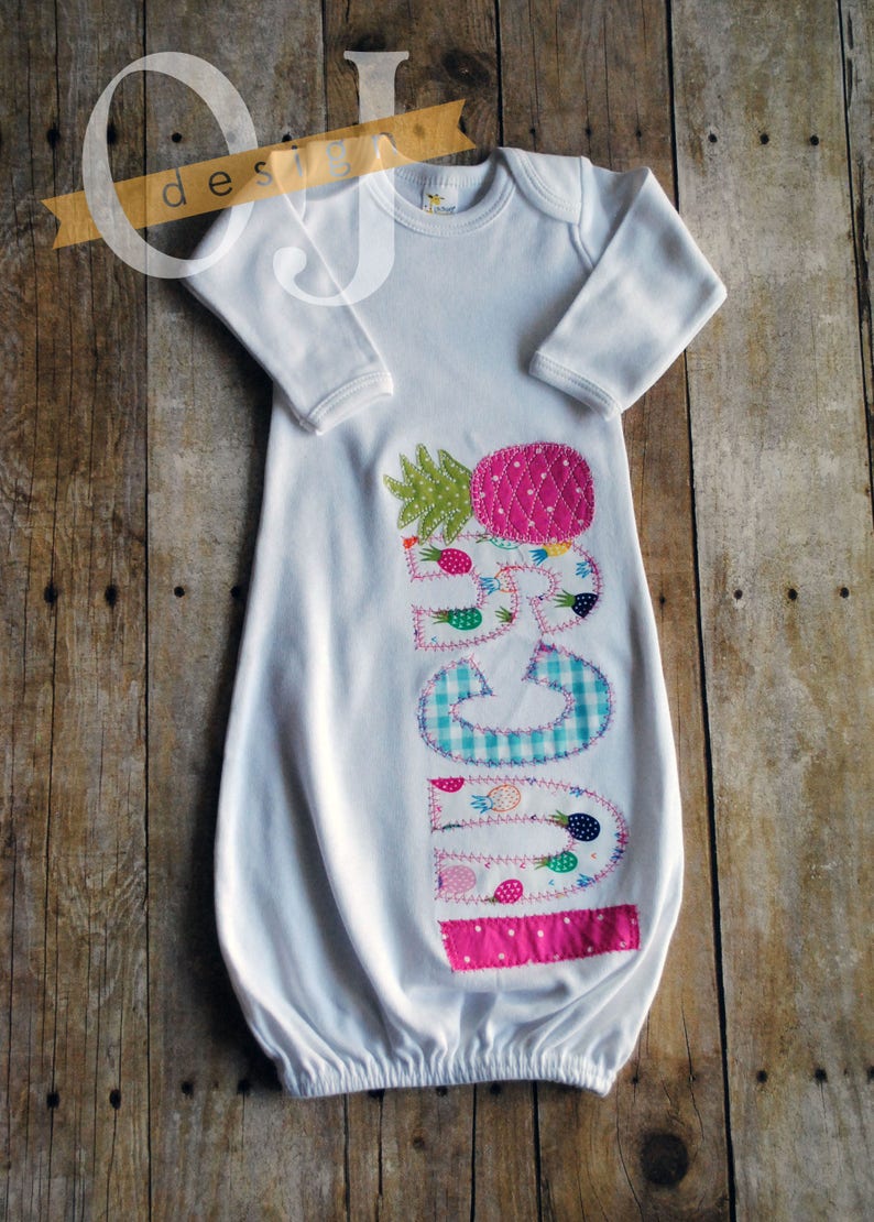 personalized newborn gown