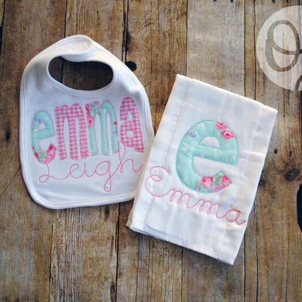 Applique Burp Cloth Etsy