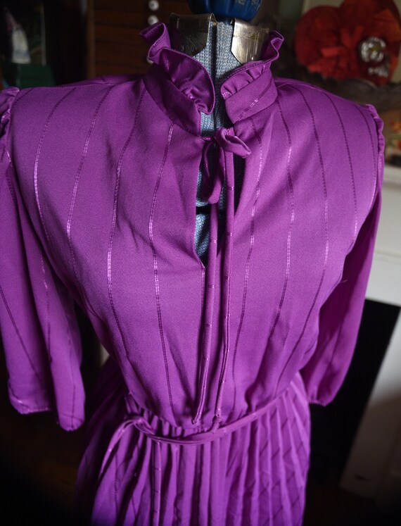 Small - Vintage Pretty Purple Secretary Dress - image 4