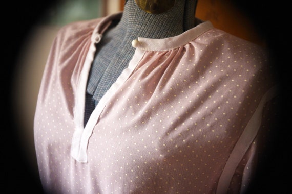 Small - Sweet Vintage Pink Polka Dot Dress - image 4