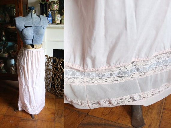 Small / Medium - Vintage Pink Full Length Cotten … - image 1