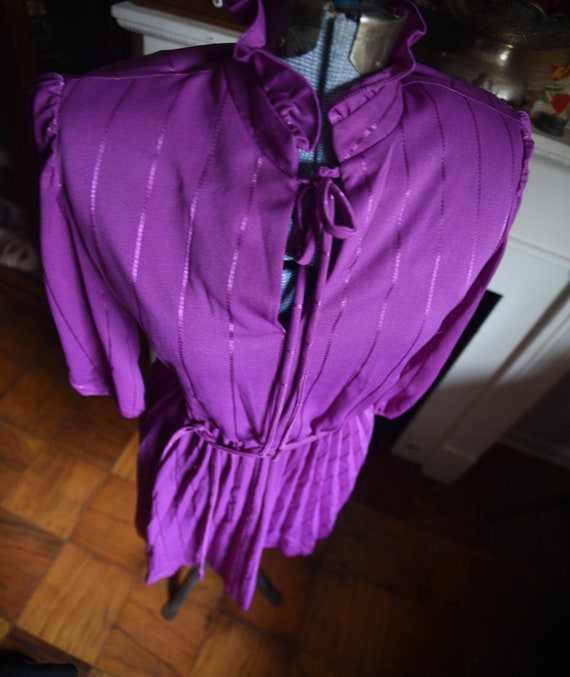 Small - Vintage Pretty Purple Secretary Dress - image 5