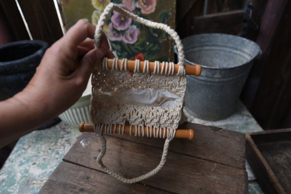 Vintage 1960's Macrame Bag - image 4