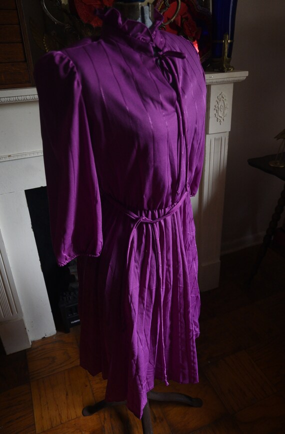 Small - Vintage Pretty Purple Secretary Dress - image 3