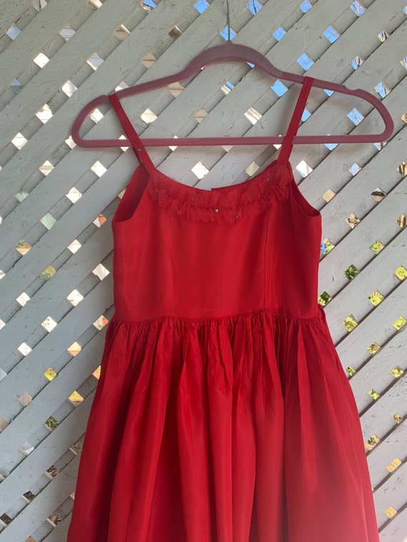 Kids - Young adult - sweet satin red dress - full… - image 5