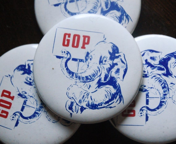 ONE Republic Vote Vintage Elephant Button - image 1