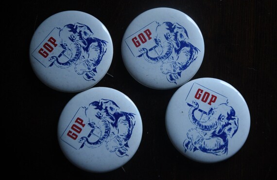 ONE Republic Vote Vintage Elephant Button - image 4