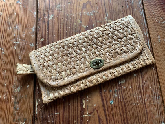 Vintage Super cute straw Raffia Purse - Clutch - - image 1