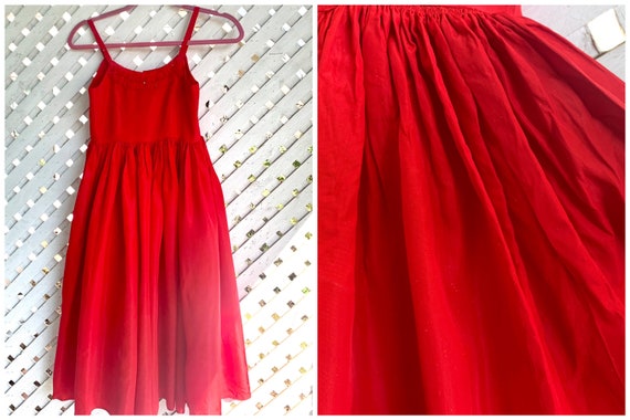 Kids - Young adult - sweet satin red dress - full… - image 1