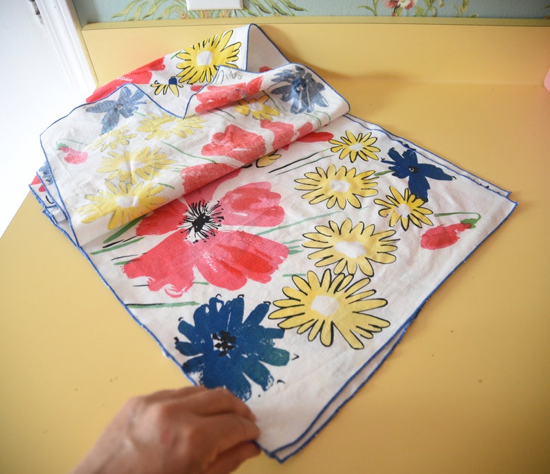 Vintage Vera Neumann Napkins Set of 6 Bright Flowers | Etsy