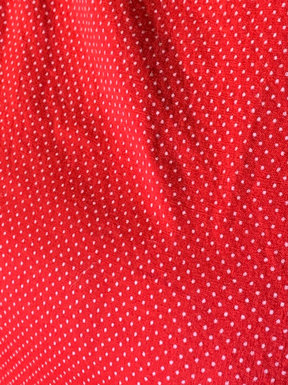 Small - Vintage Red and white polka dot full shir… - image 3