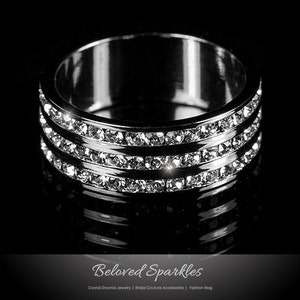 Tyra 1.5 Carat Round Cut CZ Eternity Cocktail Ring, Cubic Zirconia Diamond Stackable Fashion Wedding Anniversary Promise Band-BSJBR108357