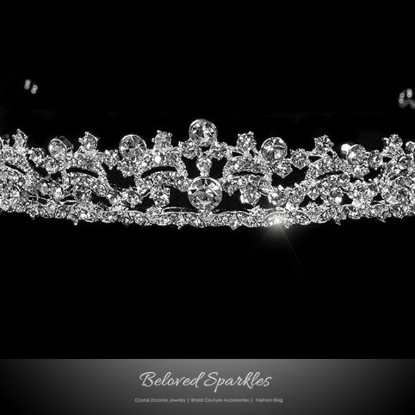 Kandace Bridal Tiara, Swarovski Crystal Vintage Victorian Tiara, Art Deco Crystal Tiara, Royal Reign Wedding Tiara Crown - BSLI-TAR120806S