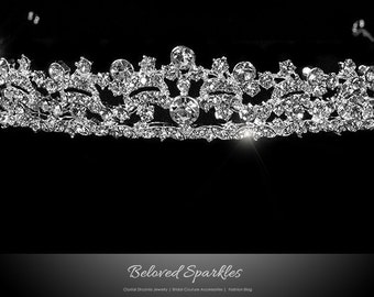 Kandace Bridal Tiara, Swarovski Crystal Vintage Victorian Tiara, Art Deco Crystal Tiara, Royal Reign Wedding Tiara Crown - BSLI-TAR120806S