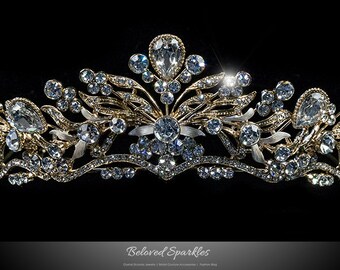 Tiara Nuziale Con Cristalli STRASS - Accessorio Brillante Per Matrimonio E Feste | Stile Vintage - Foto 10
