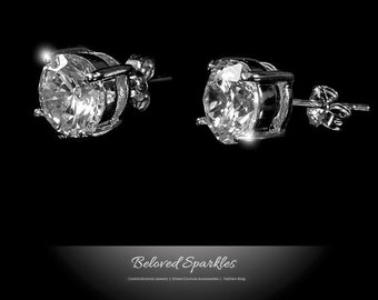 Christa 5mm 0.5ct Round CZ .925 Sterling Silver Stud Earrings-Classic Round Cut Cubic Zirconia Silver Fashion Wedding Bridesmaid Girls Studs