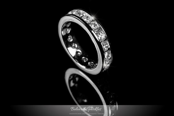 Three-in-One Wedding Band Set Engagement Ring Plated Cubic Zirconia Promise Eternity Ring For Women Size 6-11