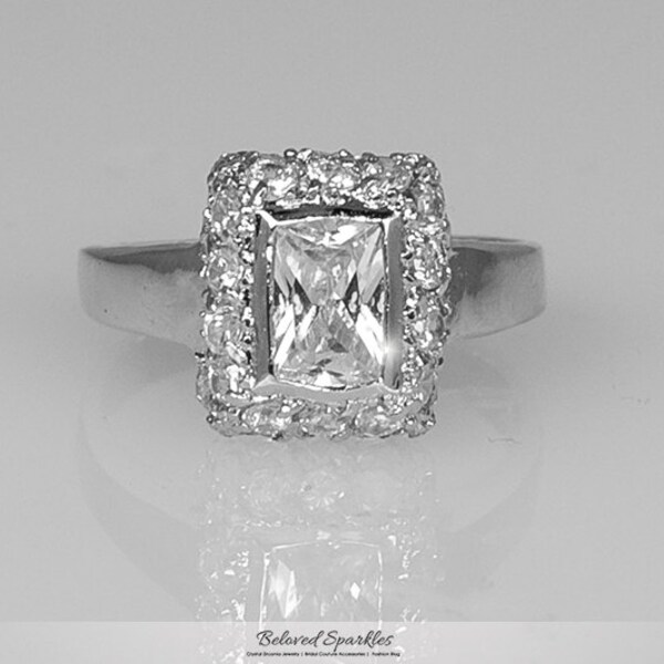 Cubic Zirconia Engagement Ring Etsy