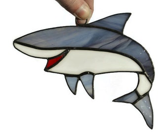 Stained Glass Shark Suncatcher