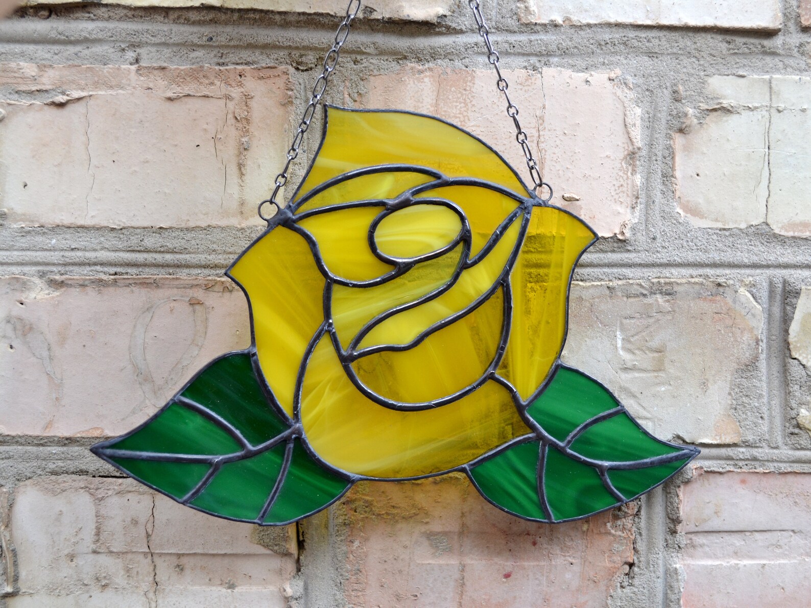 Beautiful Yellow Rose Stained Glass Yellow Rose of Texas | Etsy
