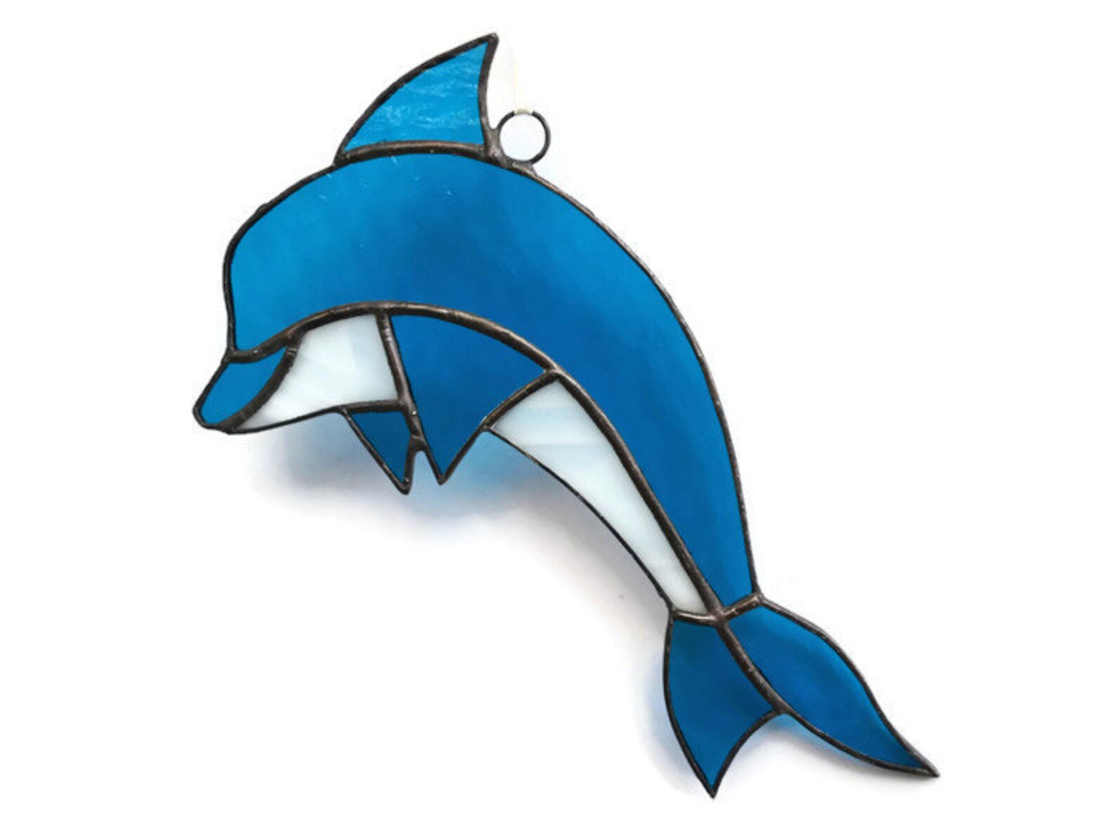 Stained Glass Dolphin Suncatcher for Window Hanging Dolphin Etsy