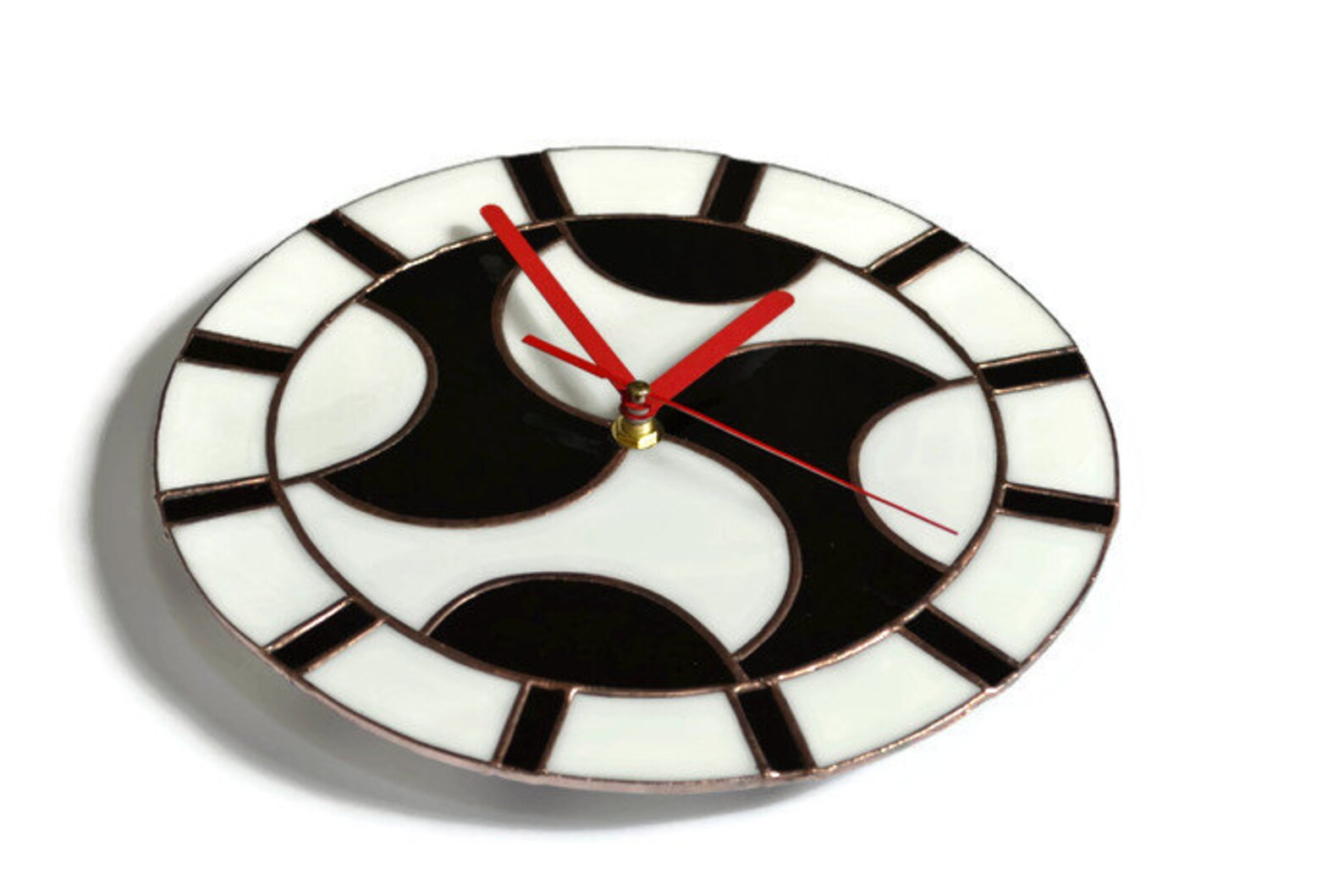 Black and White Wall Clock 10 Inch Black White Clock Retro Etsy