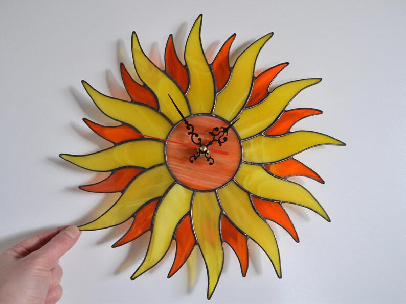 Sun Clock Sunburst Clock Sun Wall Clock 12 Inch. Sunshine Etsy