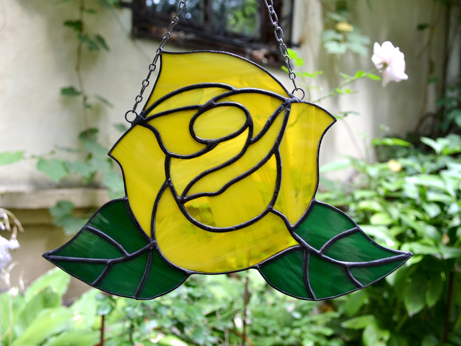 Beautiful Yellow Rose Stained Glass Yellow Rose of Texas - Etsy