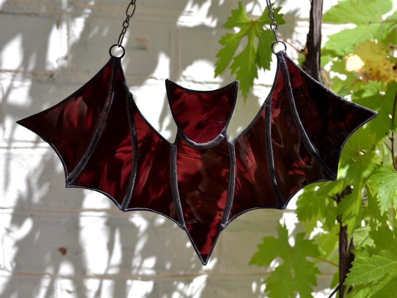 Stained Glass Bat Suncatcher. Bat Stained Glass. Stained Glass Etsy