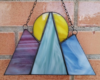 Rocky Mountain Stained Glass Suncatcher
