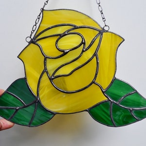 Beautiful Yellow Rose Stained Glass Yellow Rose of Texas | Etsy