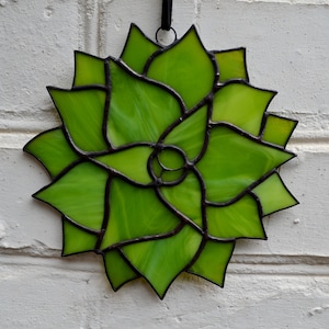 Stained Glass Succulent Suncatcher Window Hanging or Wall Decor