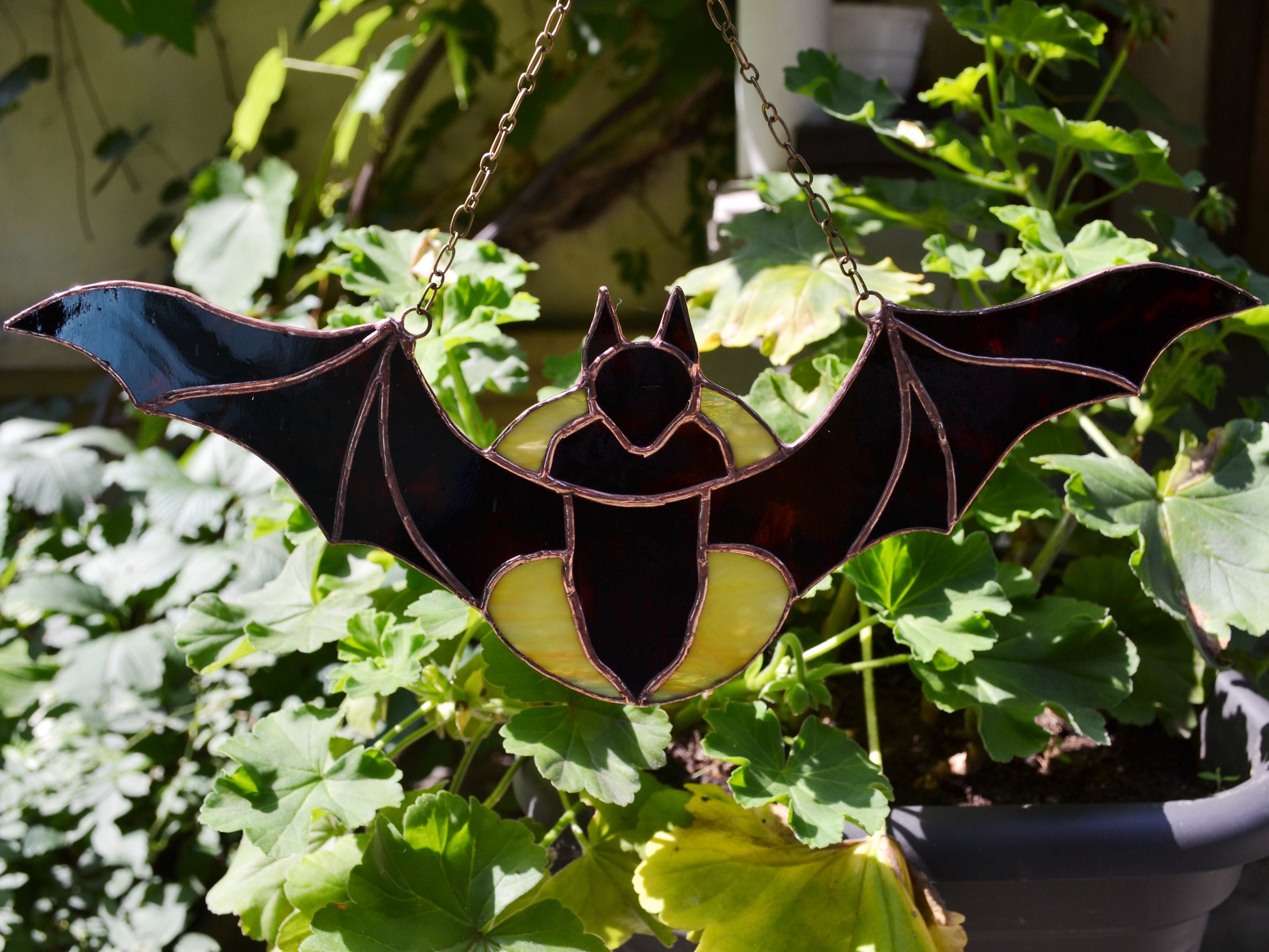 Stained Glass Bat Suncatcher Flying Bat Sun Catcher Bat Etsy