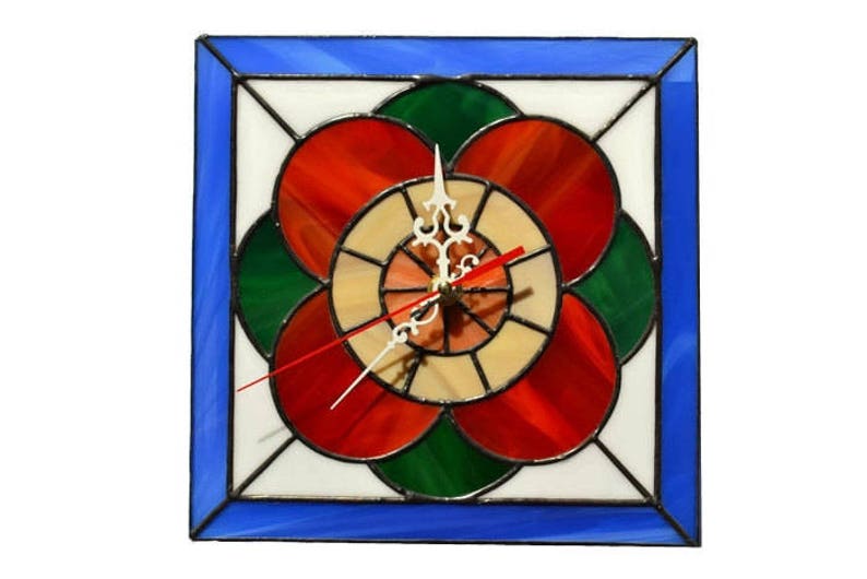 Flower Clock Square Wall Clock Unique Wall Clocks Kitchen Etsy