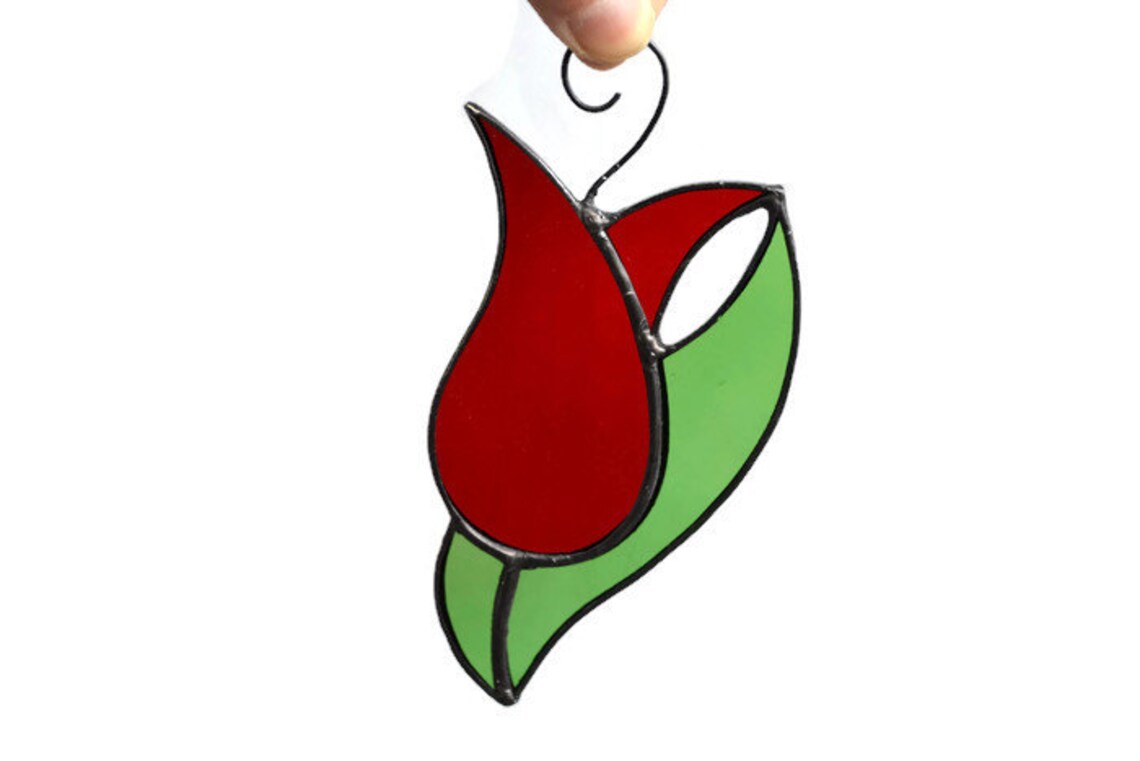 Stained Glass Tulip Suncatcher Tulip Ornament Tulip Sun Etsy