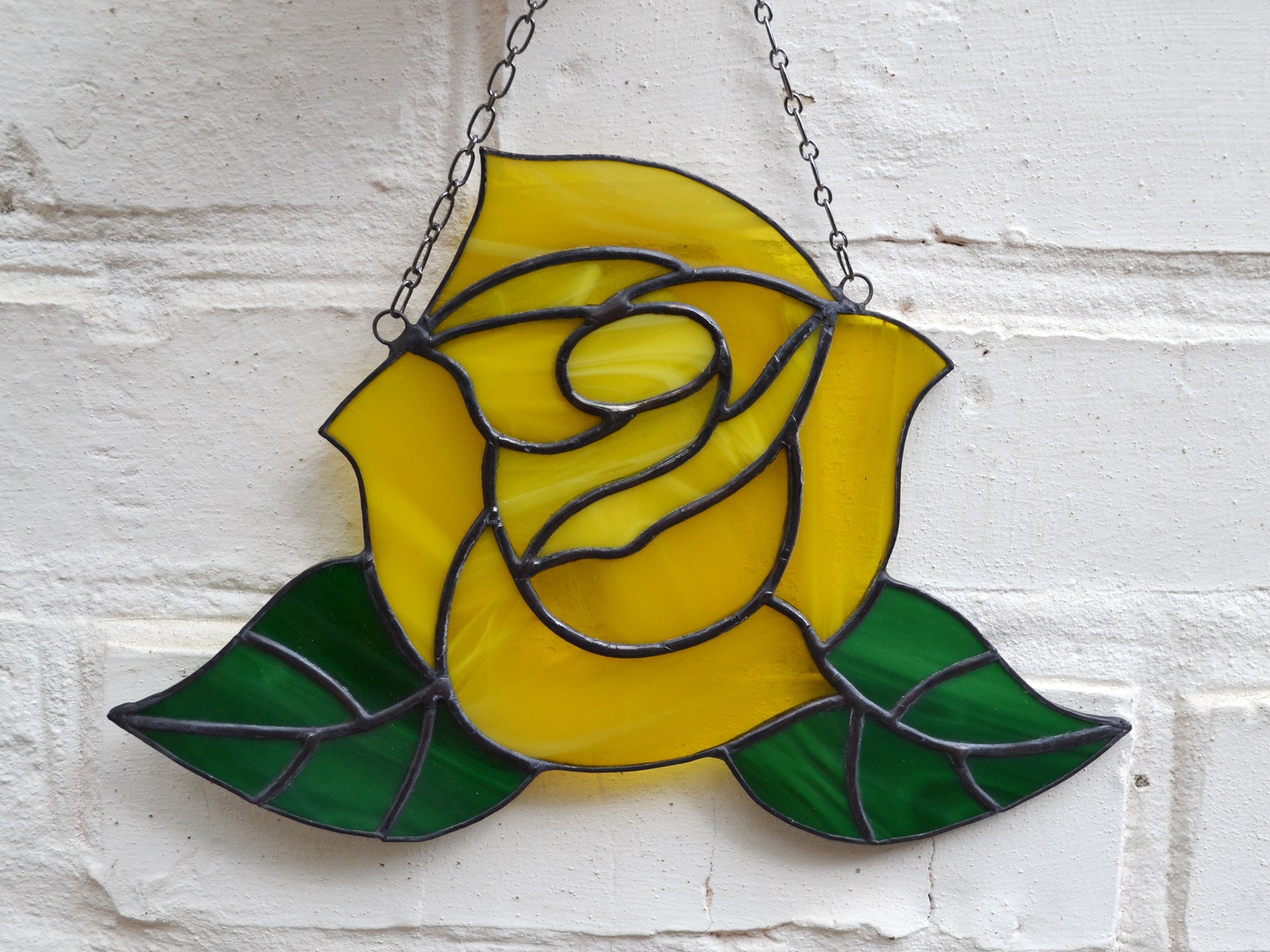 Beautiful Yellow Rose Stained Glass Yellow Rose of Texas - Etsy