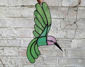 Stained Glass Hummingbird Suncatcher