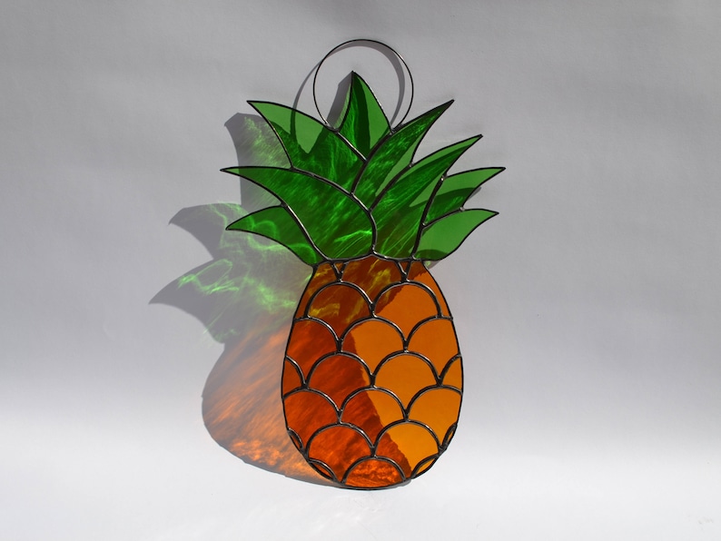 Stained Glass Pineapple Suncatcher. Pineapple Wall Hanging for Etsy