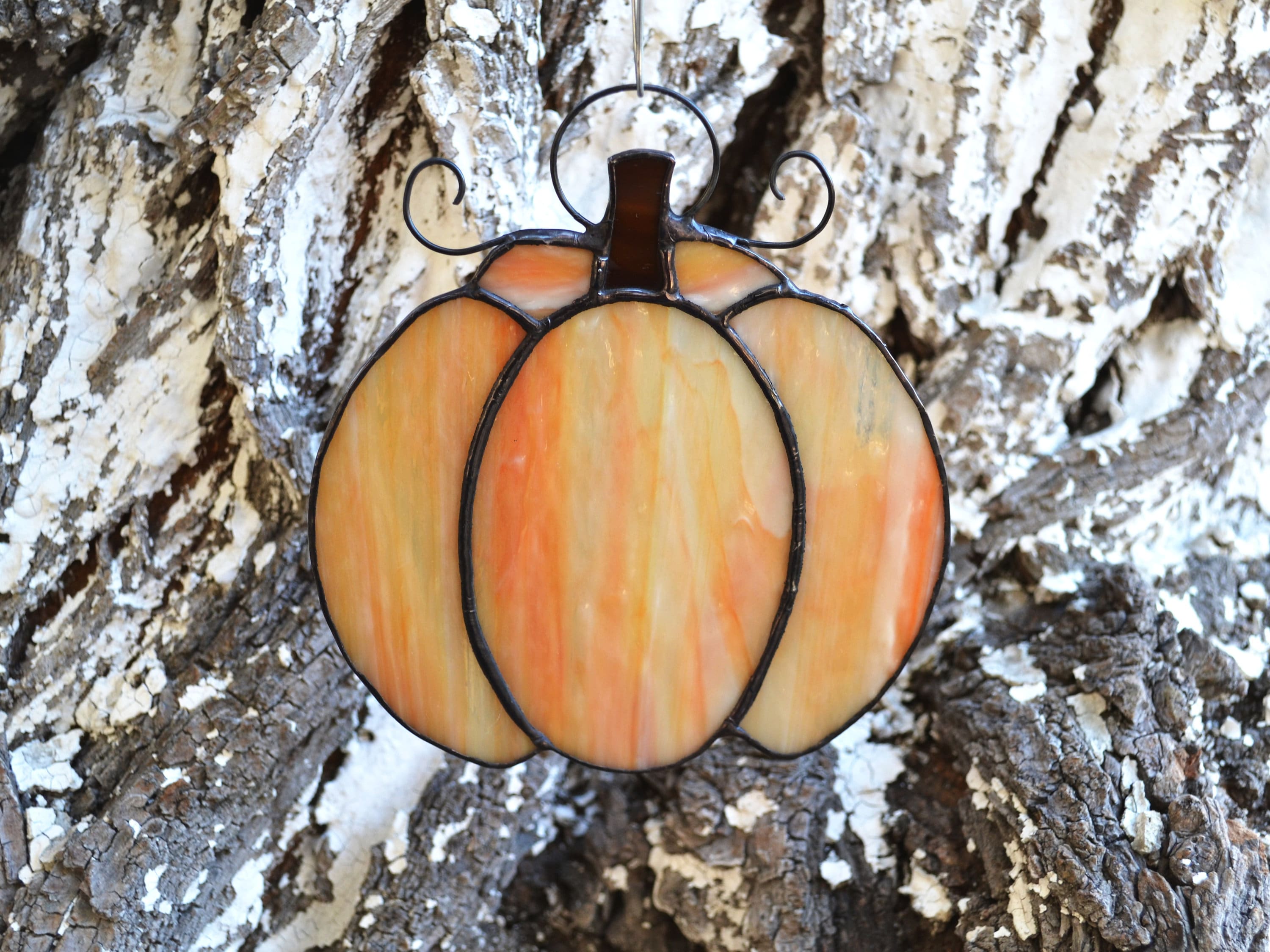 Stained Glass Pumpkin Suncatcher / Pumpkin Sun Catcher / Etsy