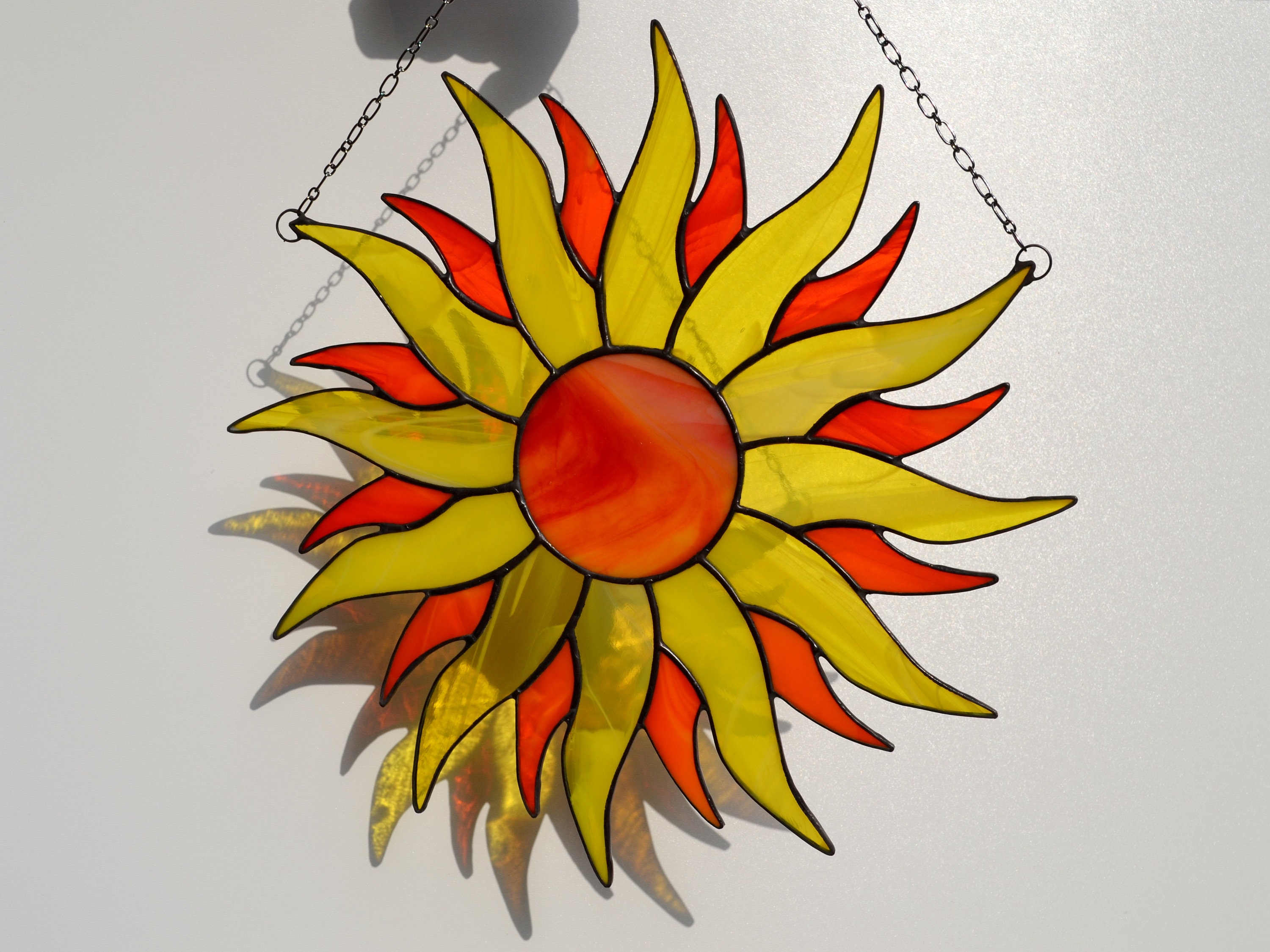 Stained Glass Chakra Suncatcher — Painted Light Stained Glass