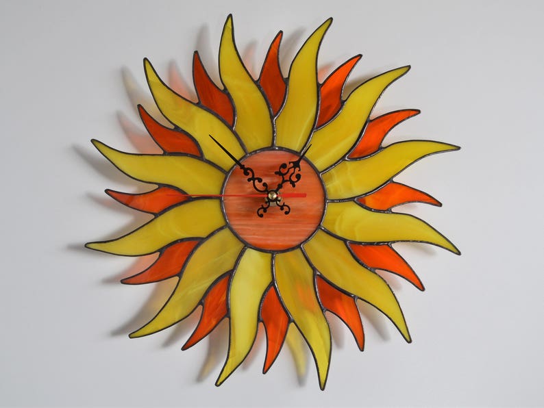 Sun Clock Sunburst Clock Sun Wall Clock 12 Inch. Sunshine Etsy