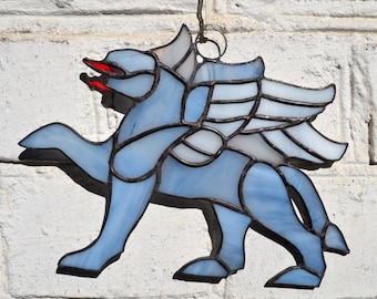 Gargoyle Glasmalerei Sonnenfänger Mittelalter Fensterschmuck & Wanddeko - Gothic Fabelwesen Schmuck Geschenk